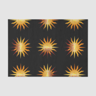 Leo Sun Fire Sign Birth Month Black Red & Gold Tissue Paper