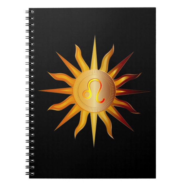 Leo Sun Fire Sign Birth Month Red & Gold Journal (Front)
