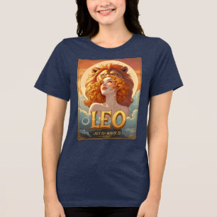 Leo Sun Sign July August Lion Astrology Tri-Blend Shirt
