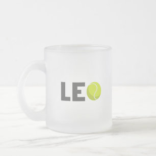Leo Tennis Frosted Glass Coffee Mug