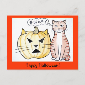 Leo The Cat - Halloween greeting card