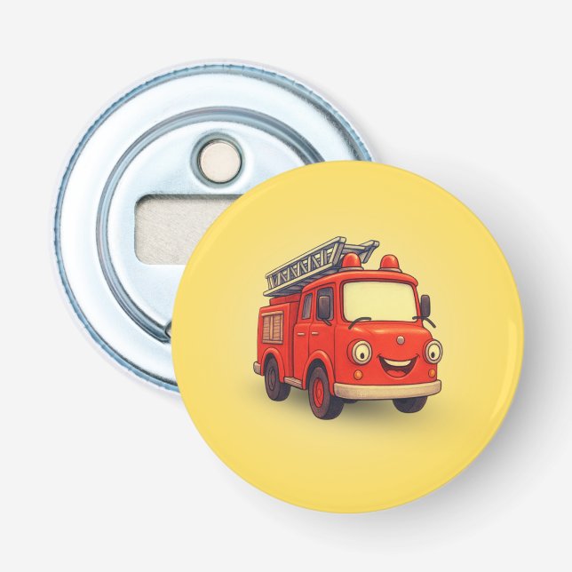 Leo the Fire Truck Kids’  Bottle Opener (Front)