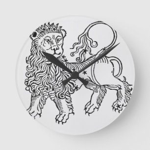 Leo (the Lion) an illustration from the 'Poeticon Round Clock