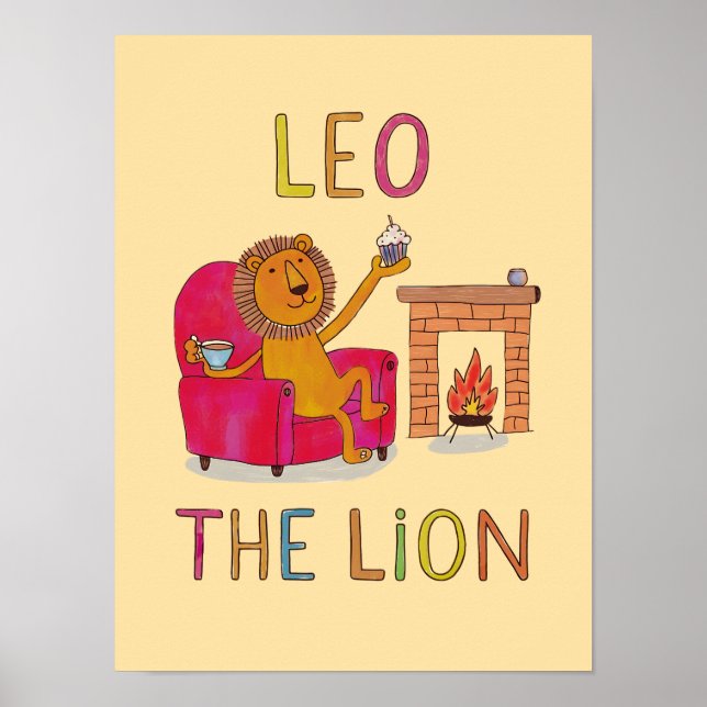 Leo the Lion art, King of the Sitting room Poster (Front)