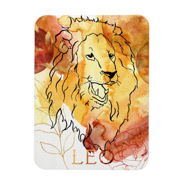 Leo the Lion birthday zodiac astrology orange red Magnet (Vertical)