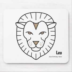 Leo the lion black gold zodiac star sign mouse mat