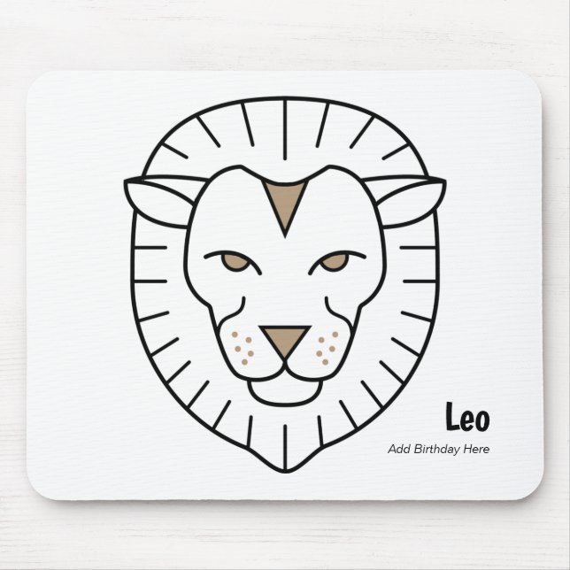 Leo the lion black gold zodiac star sign mouse mat (Front)