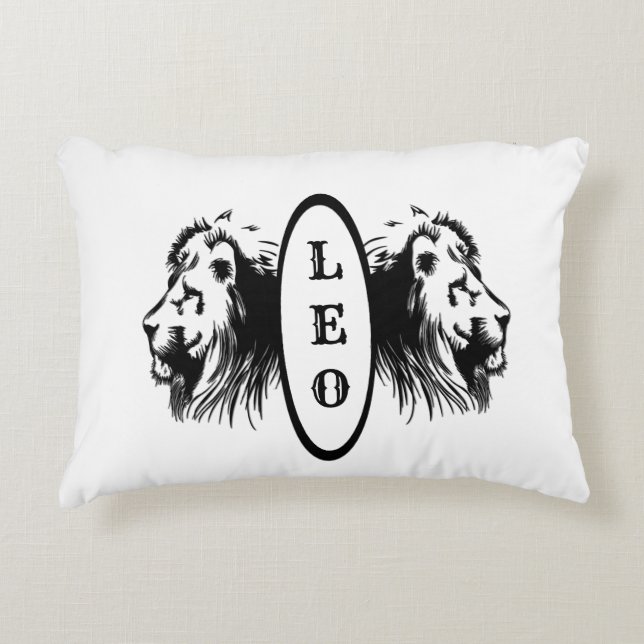Leo the Lion Bookended Zodiac Decorative Cushion (Front)