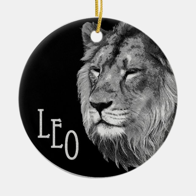 Leo the lion ceramic tree decoration (Front)