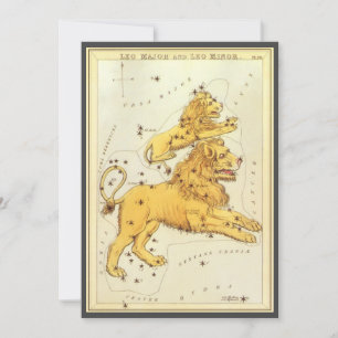 Leo the Lion Vintage Constellation Urania's Mirror Invitation