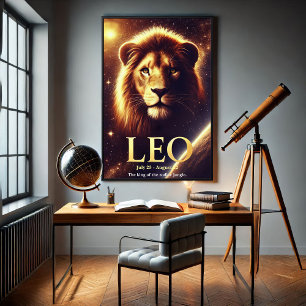 Leo the Lion Zodiac Celestial Poster