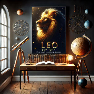 Leo the Lion Zodiac Celestial Poster