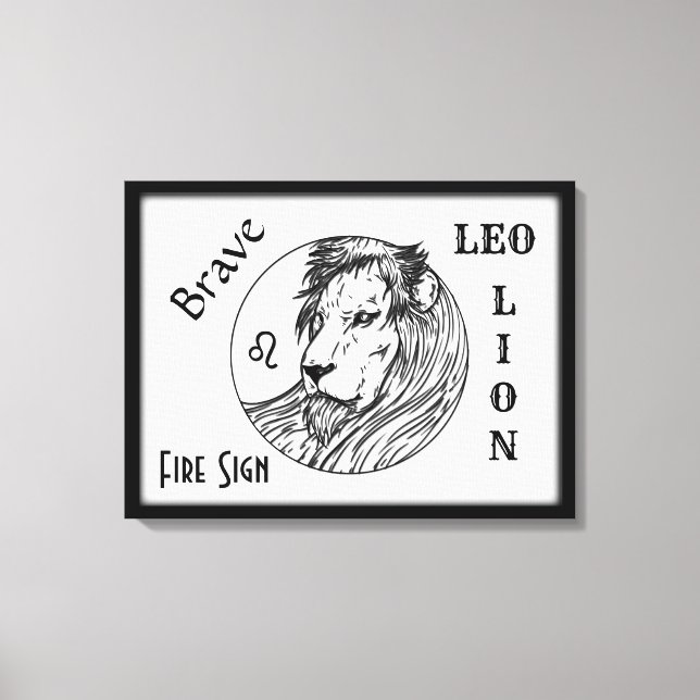 Leo The Lion Zodiac Framed Canvas Print (Front)