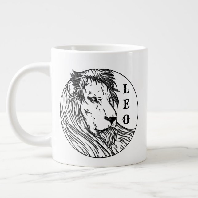 Leo the Lion Zodiac Large Coffee Mug (Left)