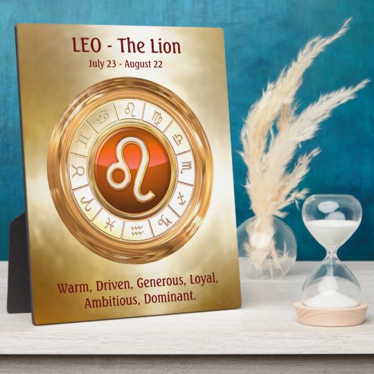 Leo The Lion S Zodiac Sign Personality Traits Plaque Zazzle Co Uk