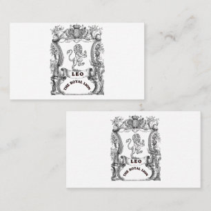 Leo The Royal Lion   Vintage Zodiac Scroll Poster Business Card