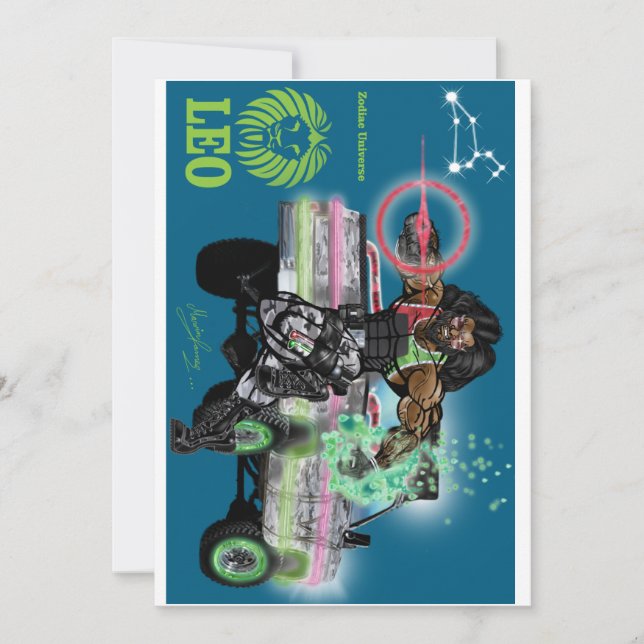 Leo Theme birthday invitation. Invitation (Front)