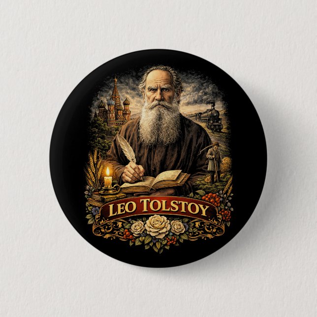 Leo Tolstoy 6 Cm Round Badge (Front)