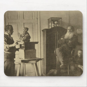 Leo Tolstoy and the sculptor Prince Paolo Mouse Mat