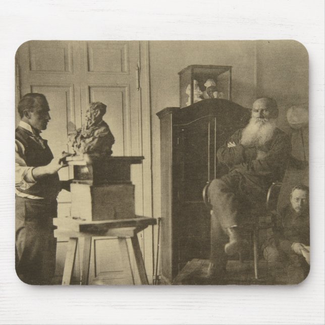 Leo Tolstoy and the sculptor Prince Paolo Mouse Mat (Front)