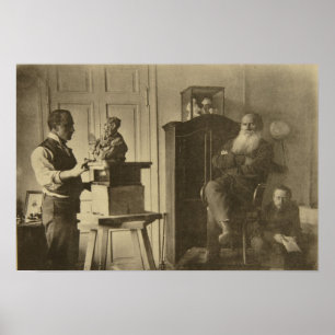 Leo Tolstoy and the sculptor Prince Paolo Poster
