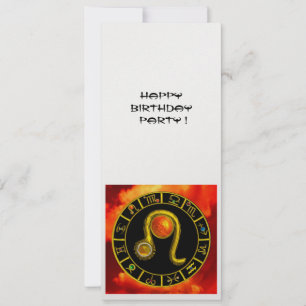 LEO,TOPAZ GEM,ZODIACAL SIGNS,ZODIAC BIRTHDAY PARTY INVITATION