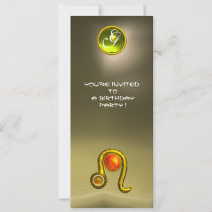 LEO TOPAZ MONOGRAM yellow orange red grey agate Invitation