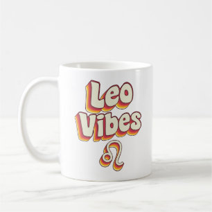 Leo Vibes Colourful Bubble Lettering Zodiac Coffee Mug