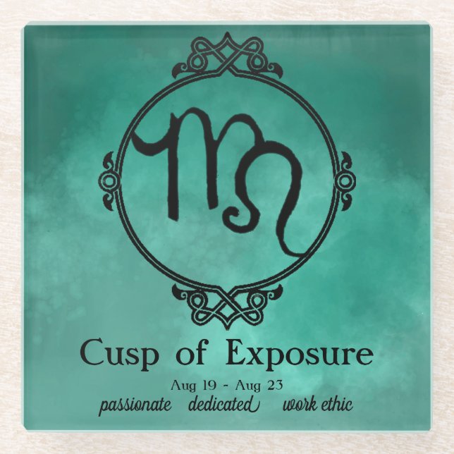 Leo-Virgo Cusp Glass Coaster (Front)
