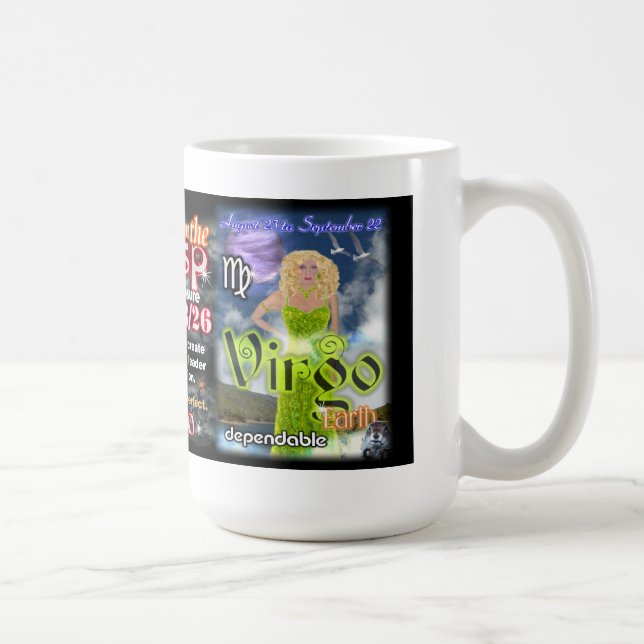 Leo Virgo Cusp, Large 15 Oz  Astrology Mug (Right)