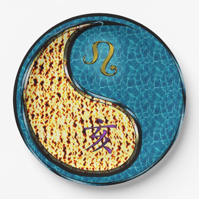 Leo & Water Boar Paper Plate (Front)