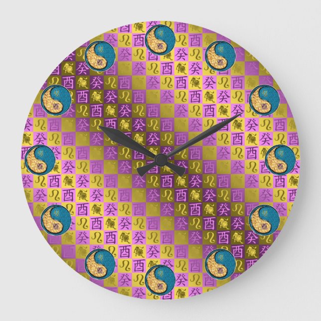 Leo & Water Rooster Large Clock (Front)