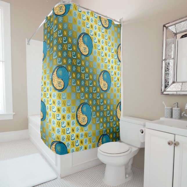 Leo & Water Snake Shower Curtain (In Situ)