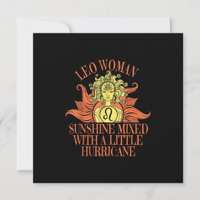 Leo Woman Zodiac Sign July August Birthday Invitation (Front)