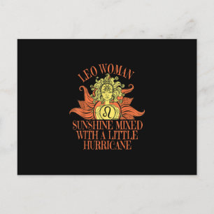 Leo Woman Zodiac Sign July August Birthday Invitation Postcard
