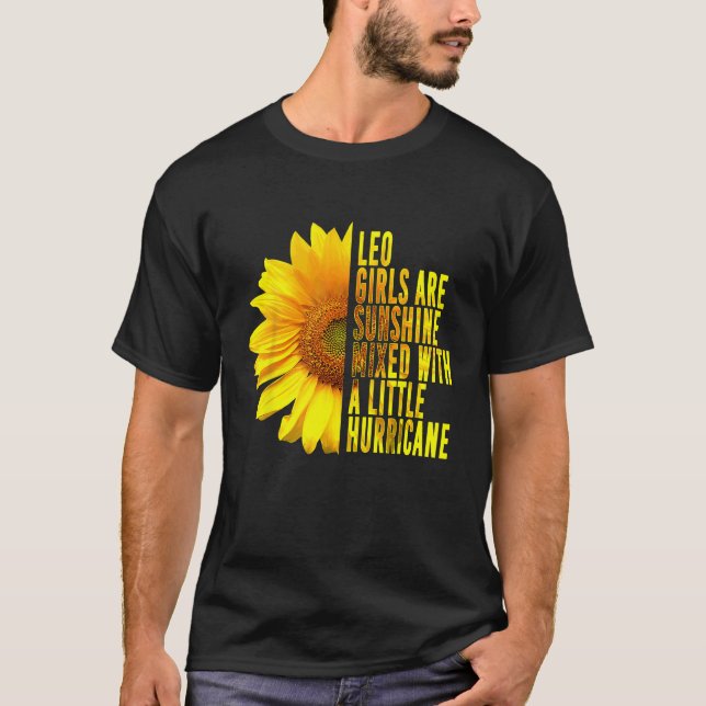 Leo Woman Zodiac Sign July August Sunflower Birthd T-Shirt (Front)
