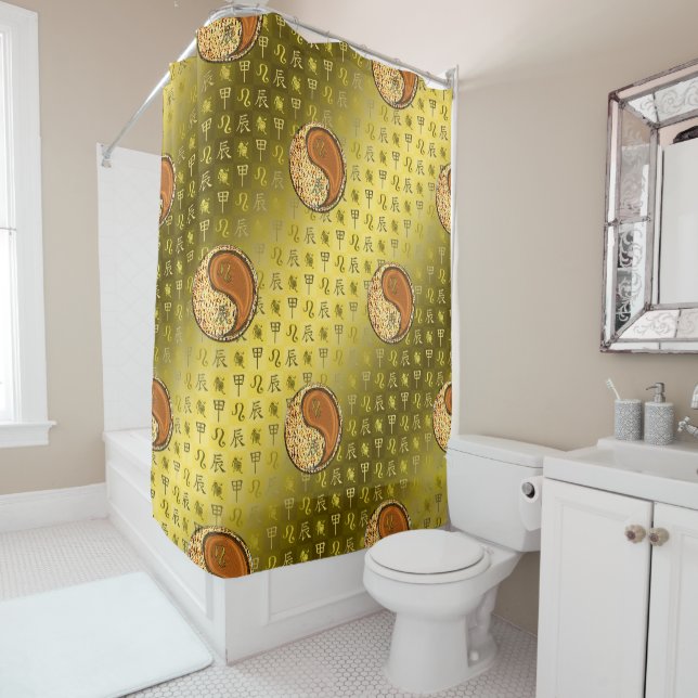 Leo & Wood Dragon Shower Curtain (In Situ)