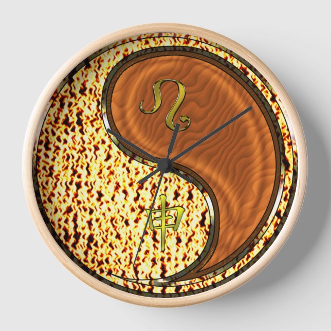 Leo & Wood Monkey Clock (Front)