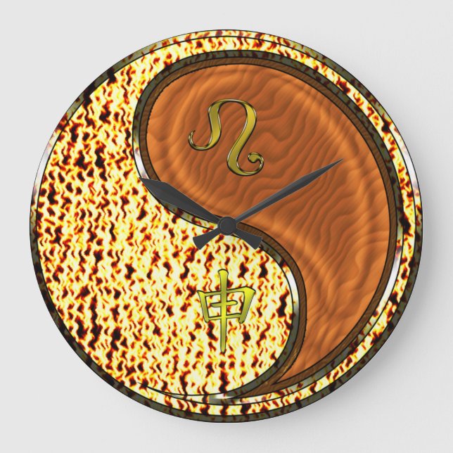 Leo & Wood Monkey Large Clock (Front)
