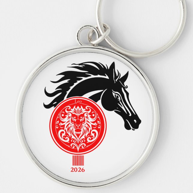 Leo x Custom Year of the Horse 2026 Key Ring (Front)