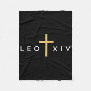 Leo Xiv Pope Cross Thin Christian Faith Jesus Mini Fleece Blanket