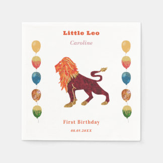 Leo Zodiac 1st Birthday Balloons & Artistic Napkin