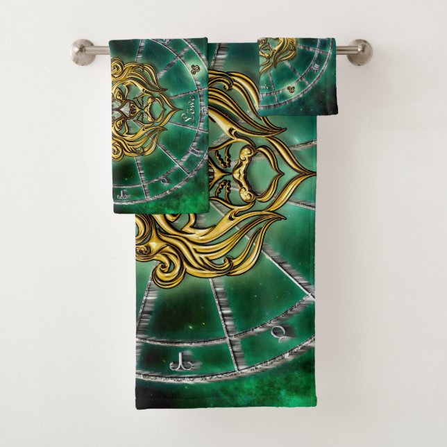 Leo Zodiac Astrology design Bath Towel Set (Insitu)