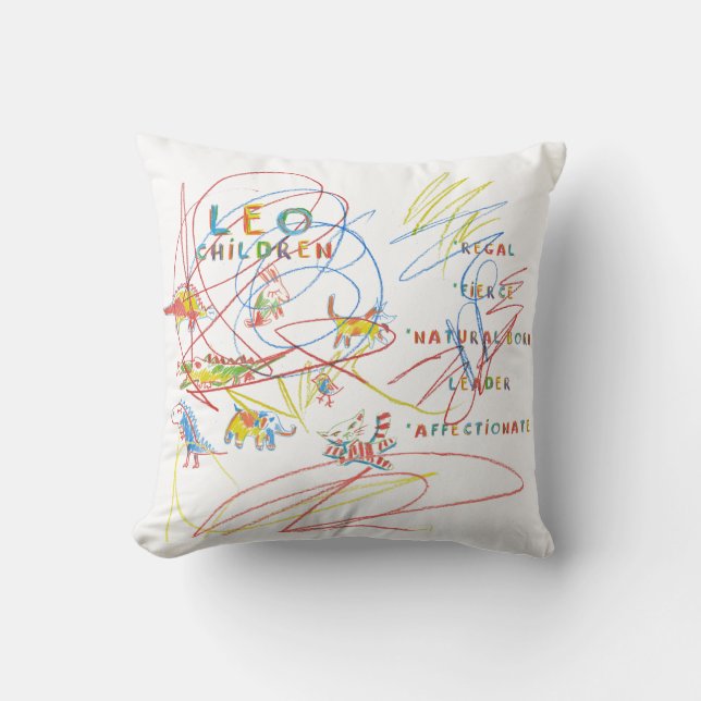 Leo Zodiac Children's Astrology Pillow (Front)