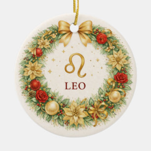 Leo Zodiac Christmas Ornament – Golden Winter Wrea
