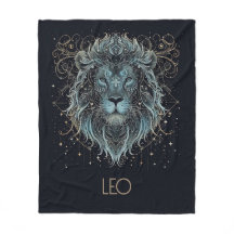 Leo Zodiac Constellation Fleece Blanket