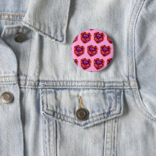 Leo Zodiac Coquette Heart Birthday Cake 6 Cm Round Badge