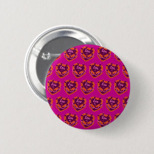 Leo Zodiac Coquette Heart Birthday Cake 6 Cm Round Badge