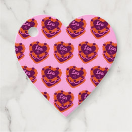 Leo Zodiac Coquette Heart Birthday Cake Favour Tags