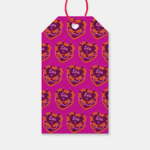 Leo Zodiac Coquette Heart Birthday Cake Gift Tags
